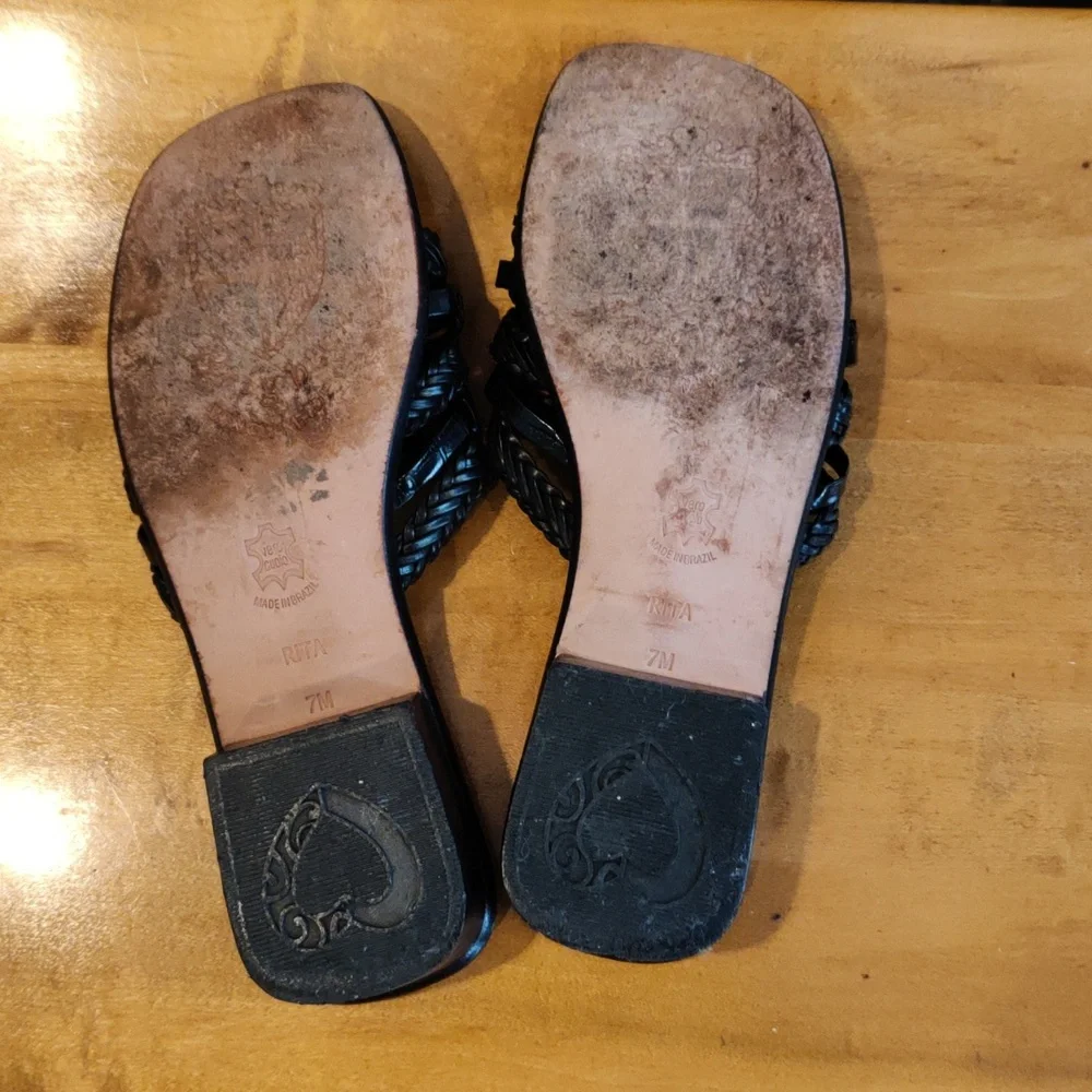Brighton black sandals size 7 made in Brazil - Picture 7 of 12